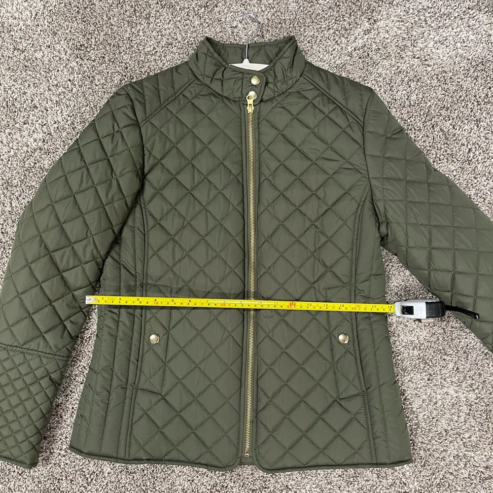 Faded Glory Quilted Army Green Jacket- EXCELLENT CONDITION sz Small - Picture 4 of 8